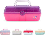 Caboodles Pretty in Petite Makeup Box, Hard Plastic Organizer Box, 2 Swivel Trays, Fashion Mirror, Secure Latch for Safe Travel