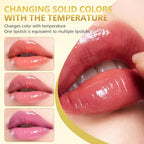 Transferproof Color Changing Lipstick, Gold Crystal Ph Lipstick Color Changing Lipsticks for Women Girls, Temperature Change Moisturizer,Long Lasting 24 Hours Moisturizing Glossy Shine Lip Gloss(2Pcs)