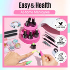 MEFA 56 Pcs Gel Nail Polish Kit with U V Light, 32 Colors Bright Neon Spring Summer Fall Pink Gel Polish Nail Set Essential Manicure Tools Nails Decorations Gifts for Women