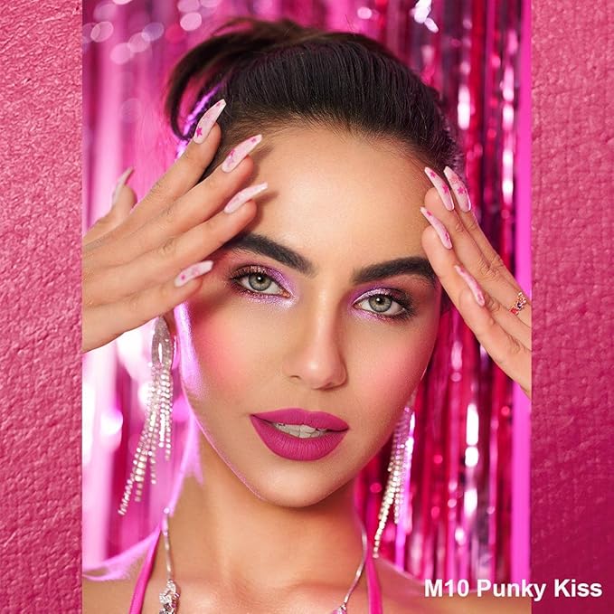 Oulac Matte Liquid Pink Lipstick for Women, Long Lasting Lipstick Waterproof Lip Stain, No Transfer, Creamy High Pigmented Formula with Rose Oil, Vegan & Cruelty-Free, Rose Pink M10