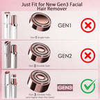 Gurelax Replacement Heads for Flawless Finishing Touch Facial Hair Remover, Gen 3 Replacement Blades for Women, New Version 18K Gold Replacement Blades Refill (2pcs)
