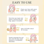 Under Eye Patches(30 Pairs), 24K Gold Eye Mask for Dark Circles, Puffy Eyes and Wrinkles, with Hyaluronic Acid & Collagen