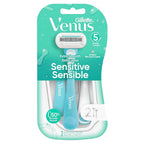 Gillette Venus Extra Smooth Sensitive Disposable Razors for Women with Sensitive Skin, 2 Count (Pack of 2)