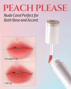 HEVVYMAKEUP Blurring Effect Lip Tint - Airy Velvet Matte Lips - Vegan, Longwear, Vibrant, Buildable Creamy Soft Texture - Korean Lip Makeup, Peach Please, 0.13 fl.oz.