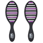 Wet Brush Refresh and Extend Speed Dry Black Detangling Hair Brush -Vented Design Ultra Soft HeatFlex Bristles Are Blow Dry Safe -Removes Dirt Excess Oils & Impurities-Charcoal Bristles (Pack of 2)