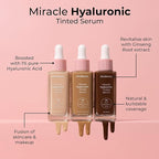 MCoBeauty Miracle Hyaluronic Tinted Serum, 4-5 Medium, Hydration Free Cosmetics
