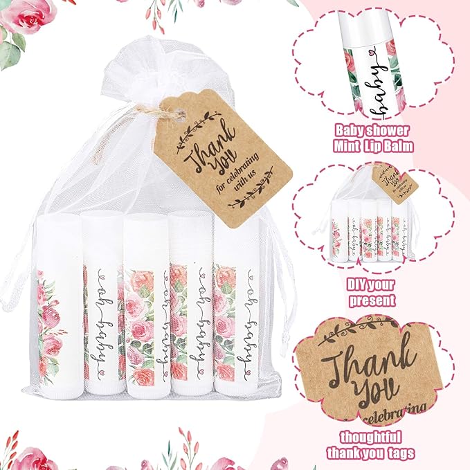 Demissle 50 Pcs Baby Shower Lip Flower)