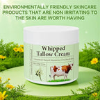 pekinly Whipped Beef Tallow for Skin, Beef Tallow, Beef Tallow for Face, 2 Packs Unscented Grass Fed Whipped Tallow Face Moisturizer Nourishing Soothing Moisturizer for Body Lotion Skin Care, 5.3OZ