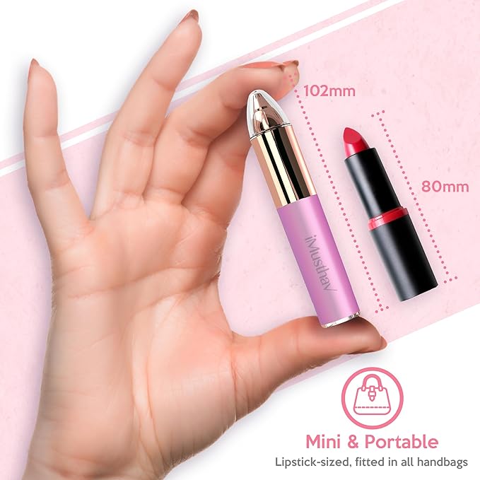 Mini Portable Painless Eyebrow Remover Trimmer for Women, Eyebrow Razor Epilator Pen,18K Gold-Plated Hypoallergenic Precision Pencil-tip. 360° LED Light for Instant and Painless Hair Remover.