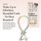 Kitsch Satin Heatless Hair Curler Set - Heatless Curls Overnight, Hair Rollers for Soft Curls & Frizz-Free Styling, No Heat Curlers To Sleep in, Curling Rod Headband with 2 Scrunchies - Aura