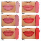 6pcs Matte Lip Gloss Set for Women,Highly Pigmented Velvet Lip Stain，Long Lasting，Waterproof Lip Makeup，Nude，Brown