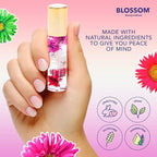 Blossom Roll on Lip Gloss, Scented Clear High Shine Moisturizing Lip Oil, Non Sticky, Infused with Real Flowers, Made in USA, 0.2oz, Watermelon Hemp