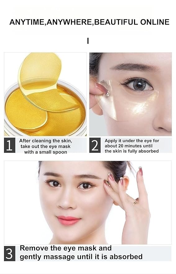 Under Eye Patches - 24K Gold Eye Mask,Moisturizing Serum for Firming, Brightening, and Relieving Eye Fatigue - Under Eye Patches for Dark Circles and Puffiness (seaweed)