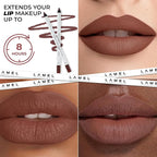 Matte Gel Lip Liner Pencil 5 Pcs Set - Creamy, Sharpenable, Longwear, Waterproof Lip Combo - Intense Brown 414, Berry 404, Chilli 413, Mauve 410 and Spicy Nude 412