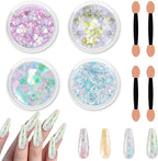 Allstarry 4 Colors Chameleon Flakes, Premium Sparkle Colorshift Pigment Powder for Epoxy Resin Slime Tumbler Making DIY Project Scrapbook Makeup Nail Art Paint Decoration
