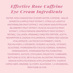 ANAI RUI Rose Caffeine Eye Cream for Dark Circles, Under Eye Serum for Puffiness Bags, Anti-Aging Eye Cream with Retinol, Collagen, Hydrating, Firming, Reduce Wrinkles and Fine Lines Daily 0.5 FL OZ