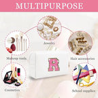 Personalized initial letter makeup bag,