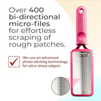 Microplane Colossal Foot File Scraper - The Original Stainless Steel Foot Rasp, Dead Skin/Callus Remover for Feet, Gentle Foot Scrubber, Pedicure Tools for Salon-Quality Foot Care, Pink