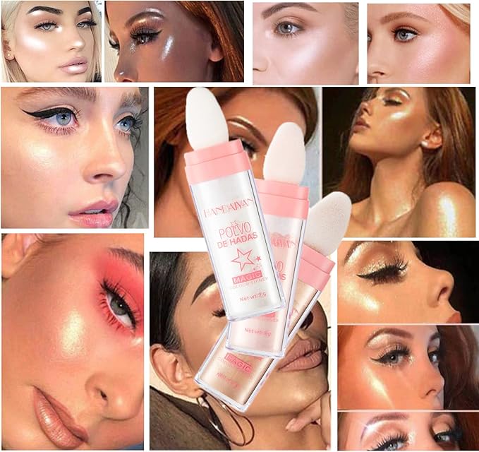 3 Color Polvo De Hadas, Body Glitter Highlighter