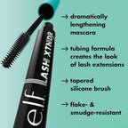 e.l.f. Lash XTNDR Mascara, Made With Tubing Technology For The Look Of Lash Extensions, Clump & Flake Free, Vegan & Cruelty-Free, Soft Black