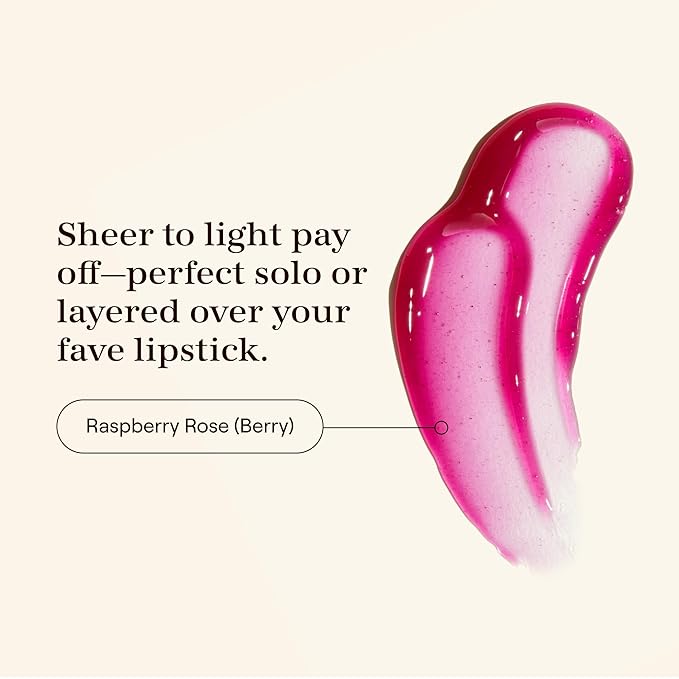 Live Tinted Softgloss Juicy Lip Gloss For Women – Hydrating Non-Sticky Lip Gloss with Hyaluronic Acid, Coconut Oil & Shea Butter – Sheer, Juicy Shine – Raspberry Rose .88 Oz