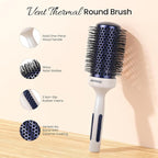 AIMIKE Nano Ionic Tech Large Round Brush, Ceramic Round Brush for Blow Drying, Styling and Boost Volume, Natural Wood Round Hair Brush, One Piece Design - 2 Inch/52mm