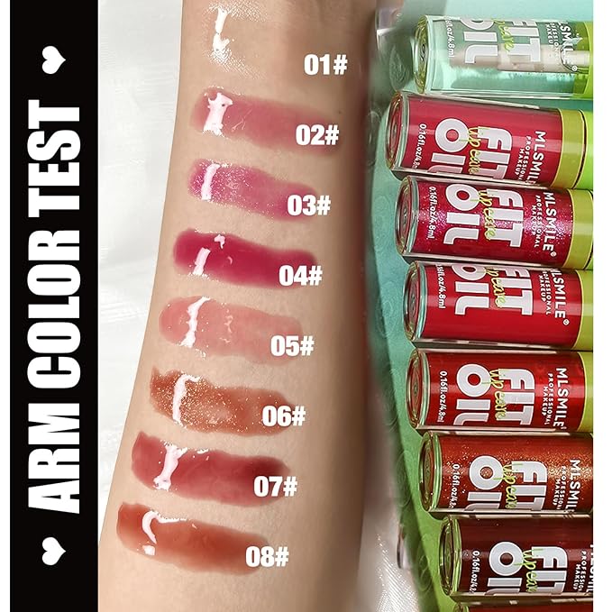 4 Colors Fat Oil Lip Gloss, Lip Oil Lip Glaze Hydrating Lip Glow Oil Big Brush Head Moisturizing Lip Gloss, Shiny Transparent Tinted Plumping Lip Oil Long Lasting Nourishing Non-sticky (01#)