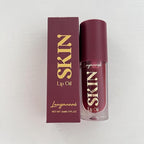 Big Brush Head Hydrating Lip Glow Oil Plumping Lip Tint, Hydrating Lip Gloss Tinted Lip Balm Transparent Lip Care, Long Lasting Nourishing Non-sticky Fresh Texture (Cherry)