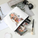 Floral deer cosmetic bag dear