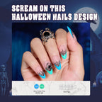 Beetles Halloween Gel Nail Polish Set with Mini LED Nail Lamp Purple Red Green Yellow Gel Polish with Base Top Coat Nail Art Brushes Salon DIY Gift Basket for Women