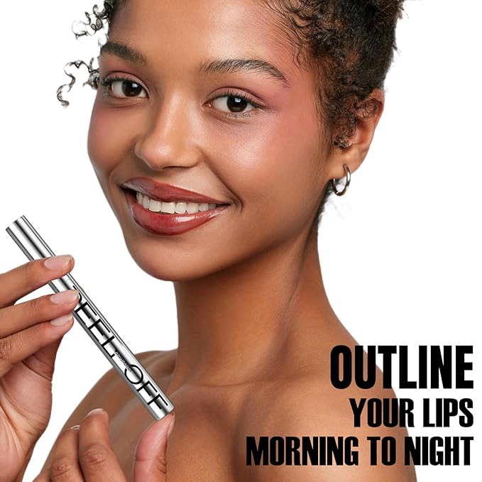 LANGMANNI 2 Colors Long-Lasting Peel Off Lip Liner Set, Waterproof & Smudge-Proof Matte Lip Liners Gift Makeup For Girls (#1+3)
