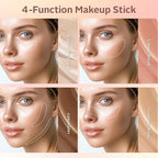 3 Pcs Cosmetic Sets 12 colors 4-Function cosmetic stick +Nonstick Raincoat Lip Gloss（3 colors+Clear Lip Gloss）+Liquid Eyeshadow in Four Colors Sets Waterproof