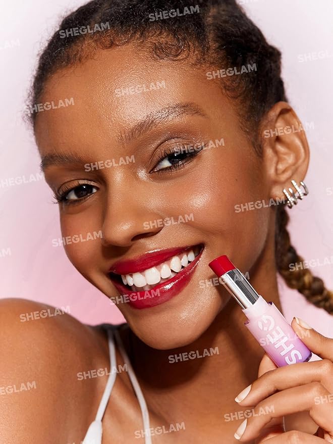 SHEGLAM Mirror Kiss High-Shine Lipstick Silky Jelly Texture Hydrated&Smooth Lip Gloss-It Takes Guts
