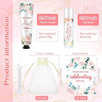 25 Set Wedding Lip Balms and Hand Cream Gift Set Include 25 Moisturizing Hand Care Cream 25 Lip Balms with Thank You Cards and Bags Bridesmaid Gift Set for Bridal Shower Wedding(Floral)
