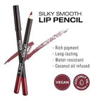 KISS New York Professional Slim Lip Pencil, Creamy Soft Lip Liner, Smooth Long-Lasting Rich Lip Color, Natural Lip Makeup, Water-Resistant Lip Crayon (Burgundy)