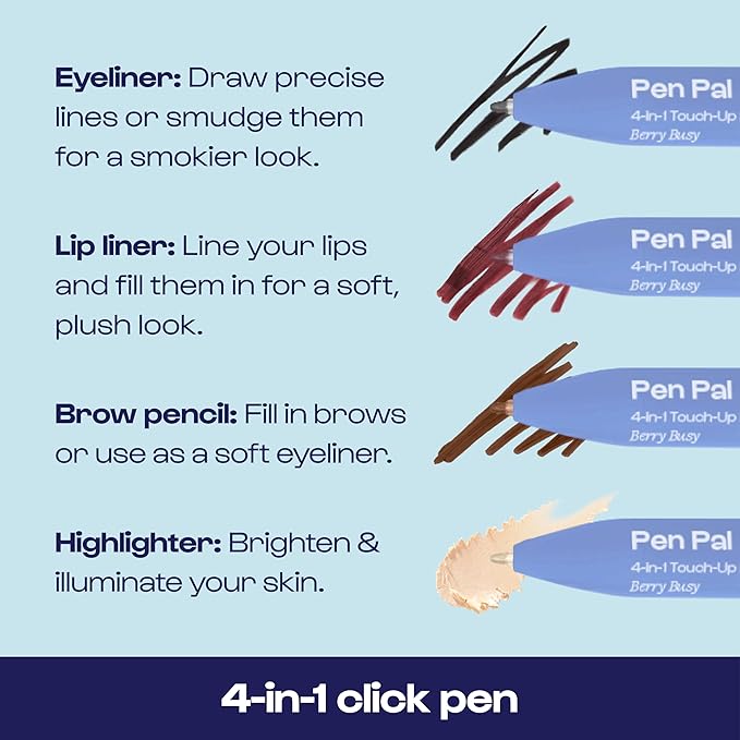 Alleyoop Pen Pal Touch-Up 4-in-1 Makeup Pen, Berry