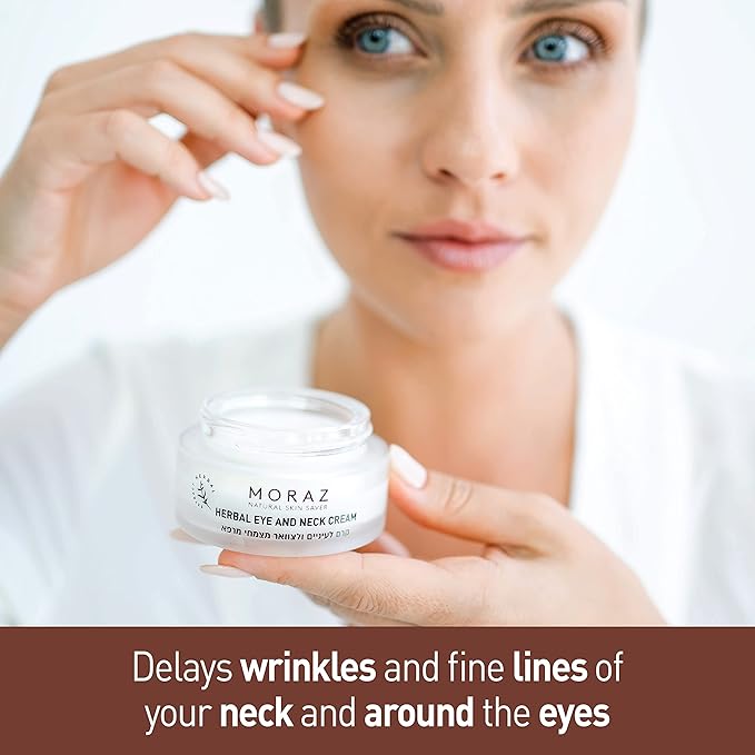 Moraz Herbal Eye and Neck Cream - Pomegranate Moisturizer - Neck and Under Eye Cream - Shea Butter Infused Skin Care - Anti Aging Eye Cream - 1.7 oz