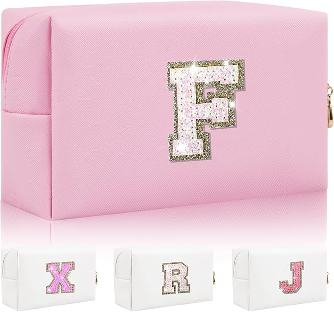 Personalized initial letter makeup bag,