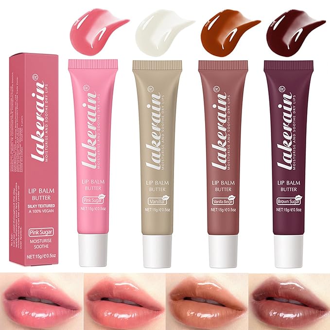 4 Color Glossy Lip Butter Balm,