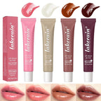 4 Color Glossy Lip Butter Balm, Moisturizing Lip Gloss Butter Non Sticky High Shiny Finish Lip Glow Oil, Natural Plumping Lip Tint Lip Care & Repair Lip Mask for Soft & Smooth & Protect Dry Lip