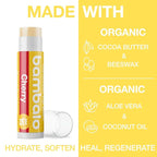 4-Pack Cherry SPF 15 Lip Balm - Organic Ingredients, Broad Spectrum UVA/UVB Protection - Hydrating & Moisturizing, USA Made