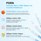 Salmon DNA PDRN Anti-Aging Serum, 5000ppm Salmon Egg DNA Ampoule, 2000ppm Collagen, Glutathione, Niacinamide & 6 Hyaluronic Acids, Korean Skincare for Wrinkles & Radiance,0.05 fl.oz x 30e