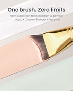 Desert Oak Series Mermaid Tail Foundation Brush - Airbrush - Filter Finish for Liquid & Cream Foundation, Bubinga Wood Handle (CM 193)