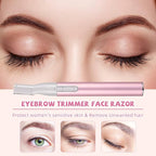 Chumia 2 Pcs Electric Eyebrow Trimmer Women Precision Face Razors Mini Shaver with Comb Christmas Women Gift Battery Operated Personal Epilator for Face Neck Fuzz Lips Leg(Pink, Black)