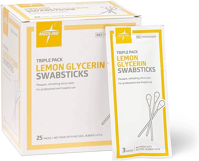 Medline lemon glycerin swabsticks, swabs