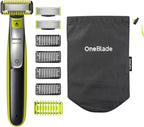 Philips OneBlade Hybrid Body and Face Stubble Trimmer with 4 x Lengths, 2 Extra Blade and Travel Pouch,