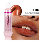 Plumping Lip Oil with Fresh Ginger Extract - Instant Fuller Lips, Ultra-Hydrating & Nourishing Glossy Lip Glow Oil, Lip Plumping Booster for Smooth, Defined Lips (#06 SPICED WINE, 1)