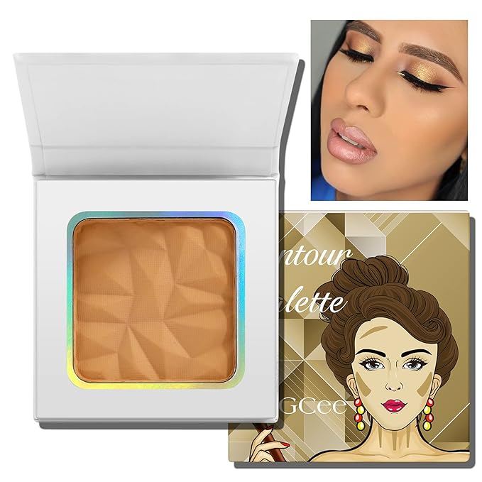 Matte Light Bronzer Palette,Perfect Finish Hd Powder,Professional Bronzering contouring Makeup Pallet,Highly Pigments and Long Lasting For Fair Face Tone,Cruelty-Free