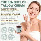 4.2oz Grass Fed Beef Tallow for Women and Girls, Organic Grass Fed and Finished Tallow For Skin - Face & Body(Unscented)