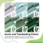 MEFA Green Gel Nail Polish Set 6 Colors, Sage Green Mist Blue Light Grey Dark Olive Shades Earth Tone Gel Polish Matcha Avocado Soak Off Nail Art Design Home Manicure Kit Gifts St. Patrick's Day